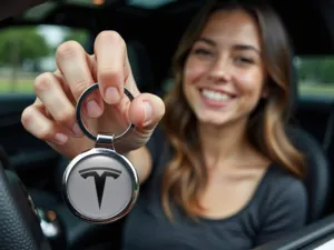 Tesla Llavero Diseñador Metal Premium Lujoso